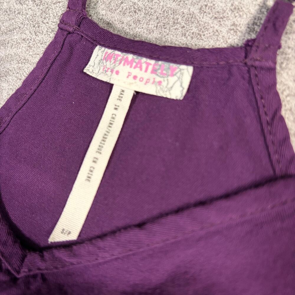 Free People Purple Asymmetrical Distressed Mini Dress - Picture 3 of 6